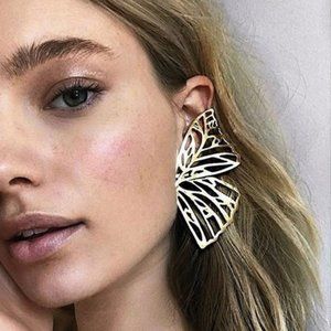 Gold Butterfly Statement Earrings